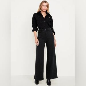 🌈 Old Navy Super Wide-Leg Extra High-Rise Black Jeans